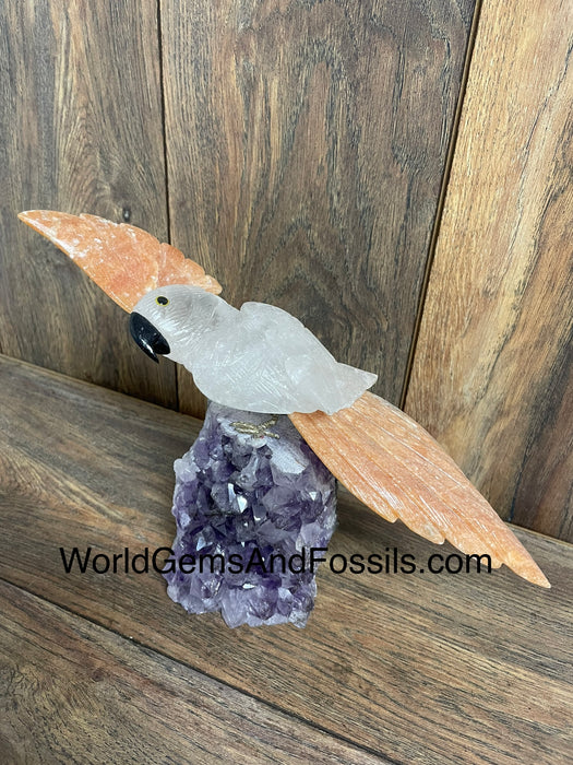Crystal Bird On Stand #60 Medium