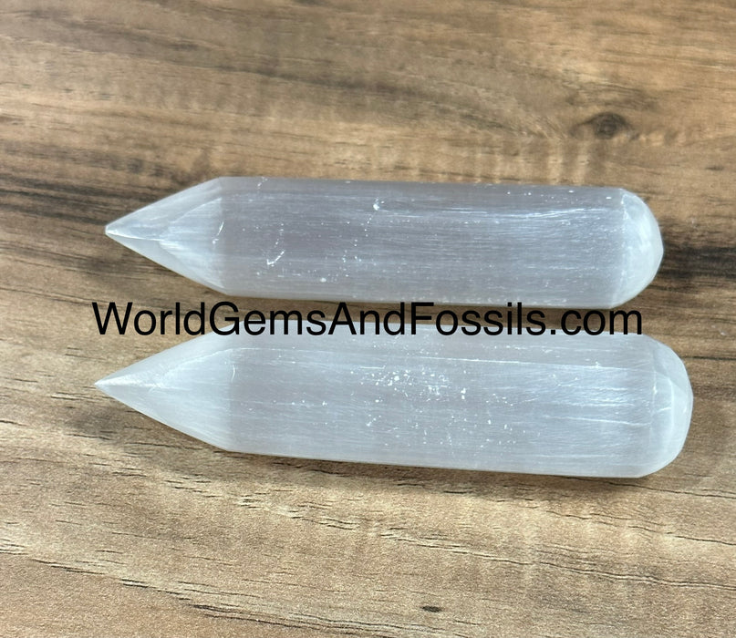4" Selenite Pencil Wand Box/100Pcs