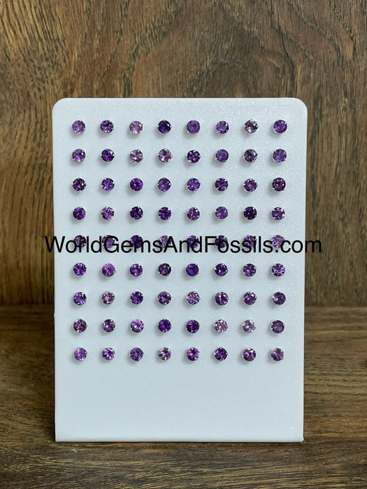 Amethyst Stud Earring Sterling Silver