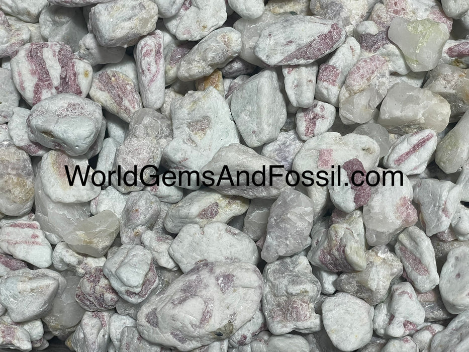 Pink Tourmaline Semi Tumbled Stone 1 lb