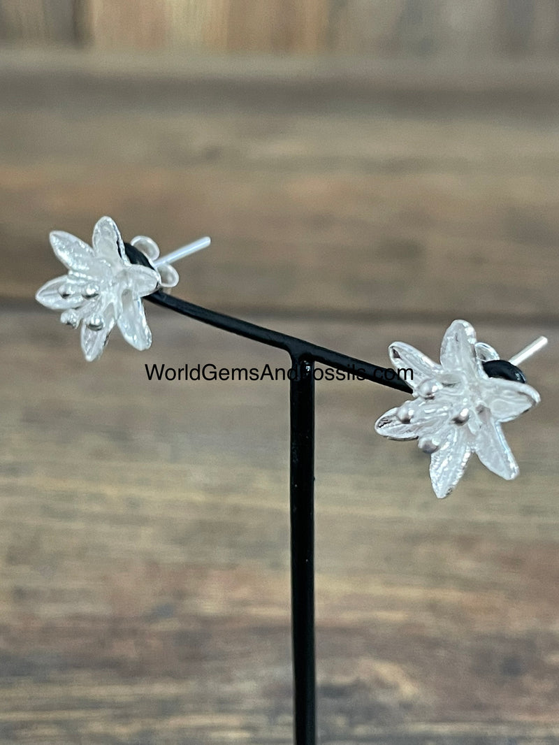 Flower Earring Sterling Silver 15mm