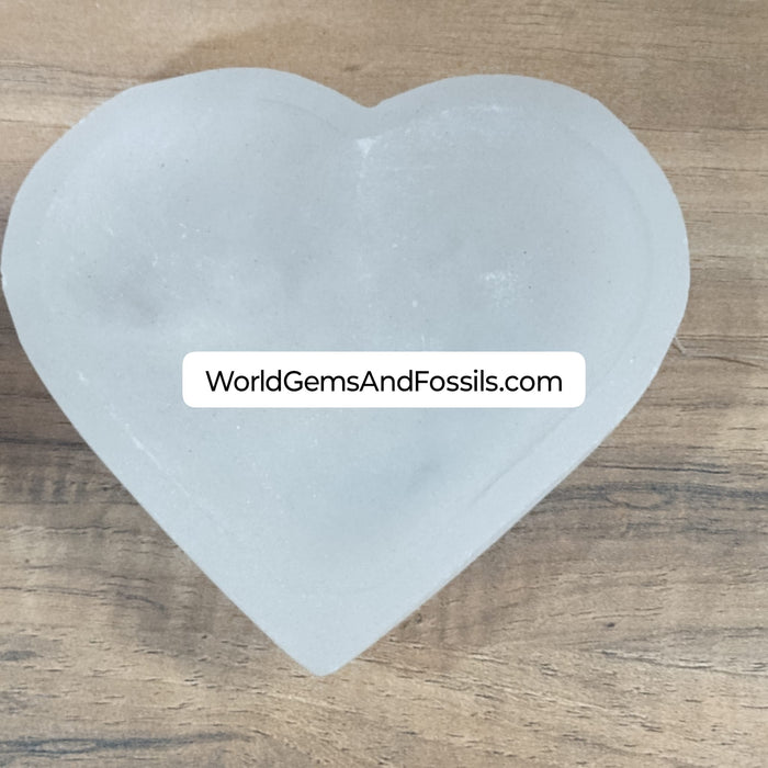 Selenite Bowl Heart 4.5" Box/40Pcs