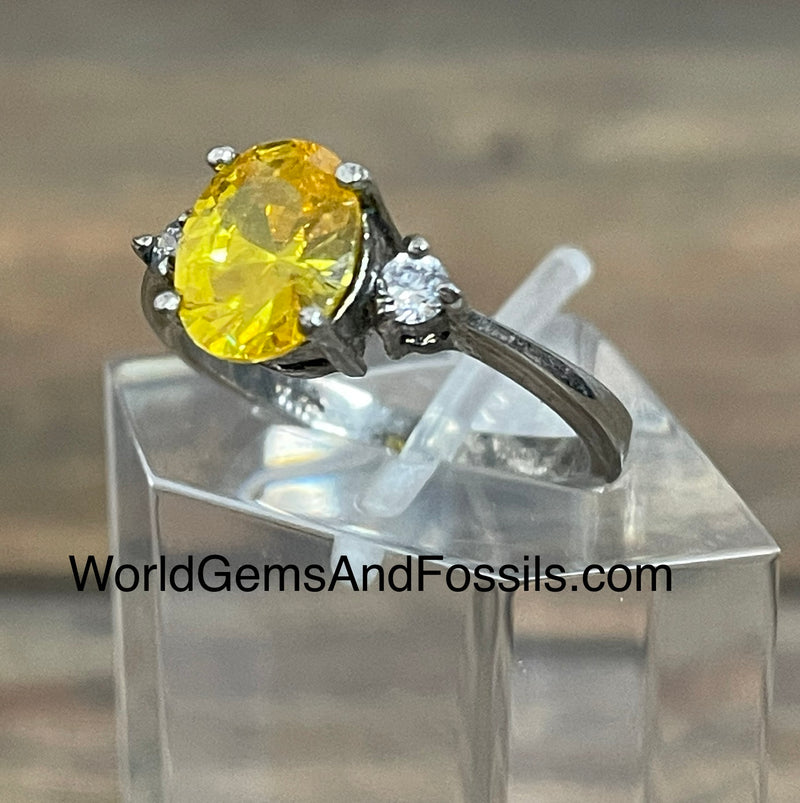 Yellow Topaz Ring Sterling Silver