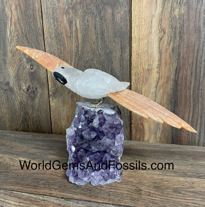 Crystal Bird On Stand #60 Medium