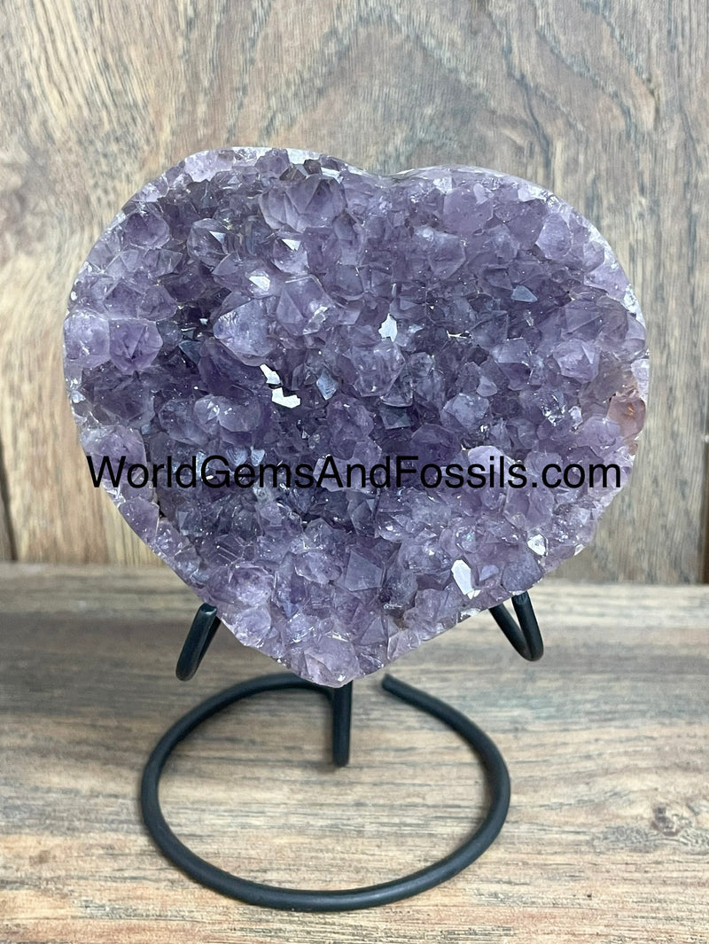 Amethyst Druze Heart On Stand 3.5”
