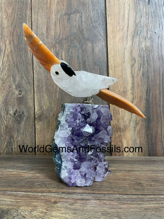 Crystal Bird On Stand #60 Medium