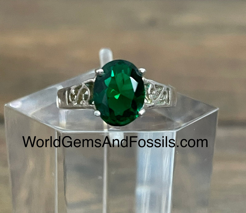 Emerald Ring Sterling Silver