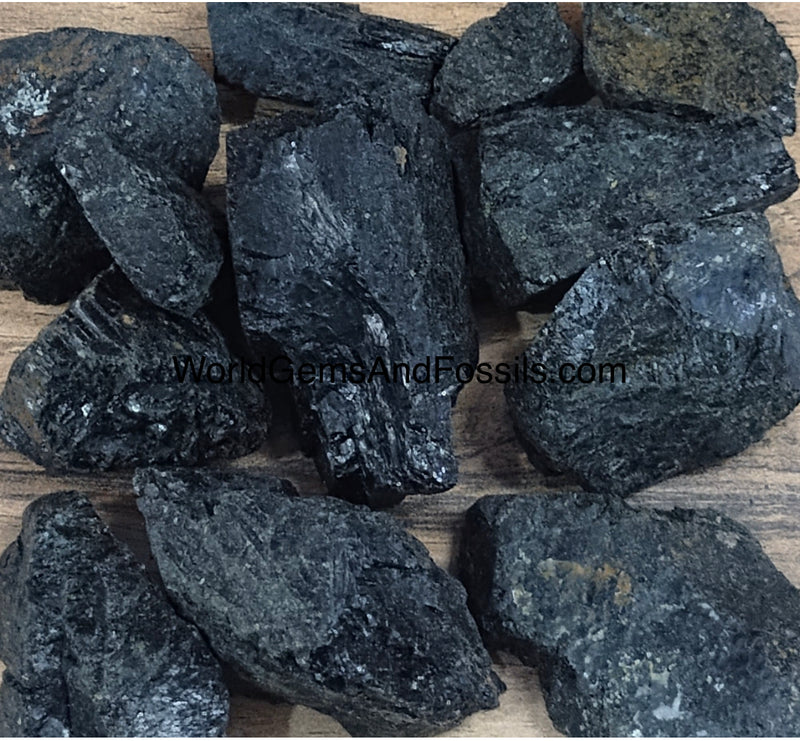 Black Tourmaline Rough Stones 1lb 1"-2"