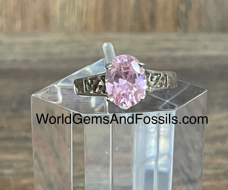 Pink Sapphire Ring Sterling Silver
