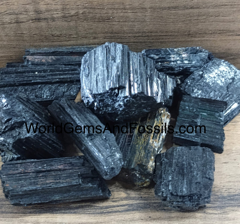 Black Tourmaline Rough Stone 1lb 1" Logs