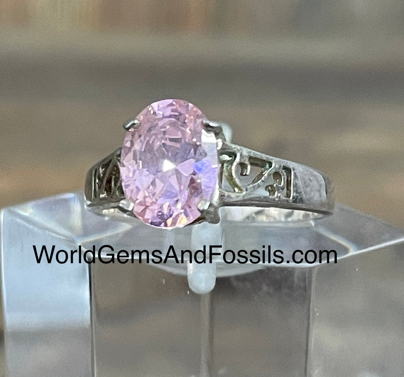 Pink Sapphire Ring Sterling Silver