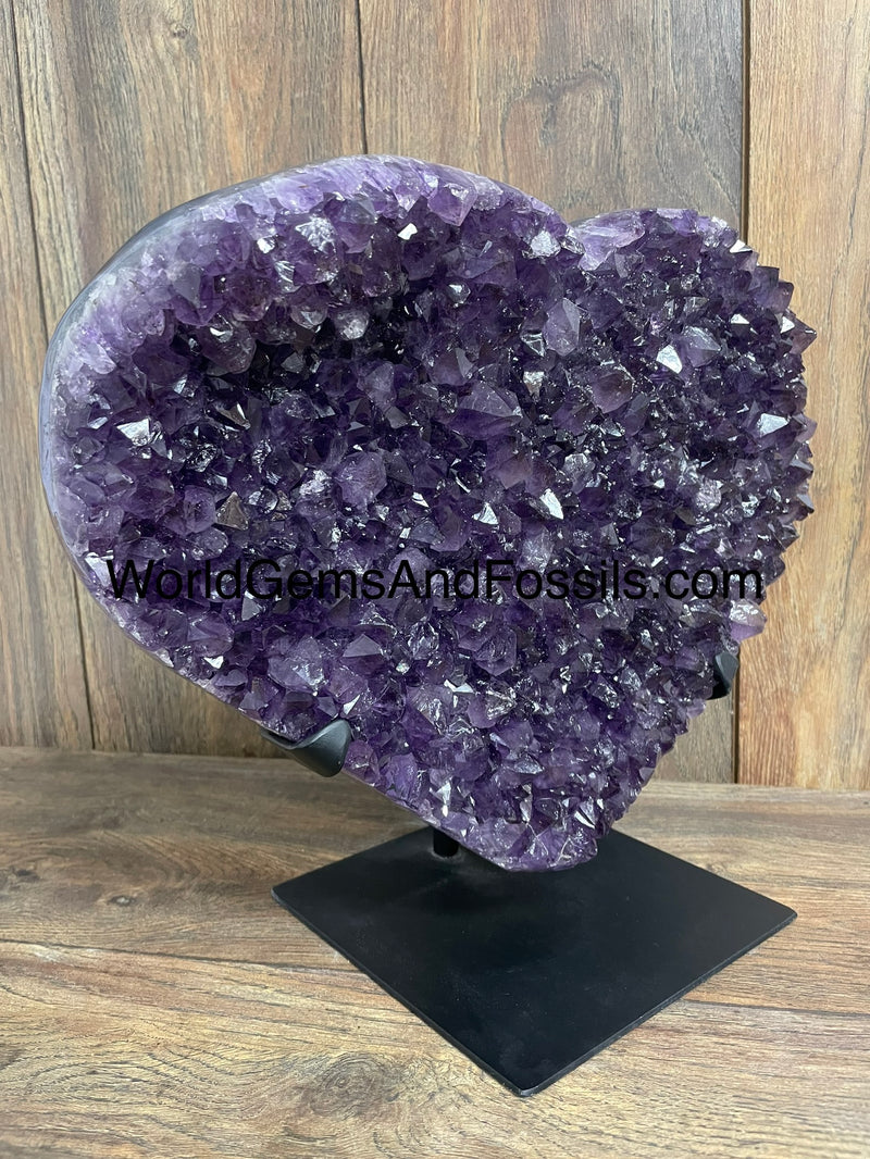 Amethyst Druze Heart On Stand 12.5”