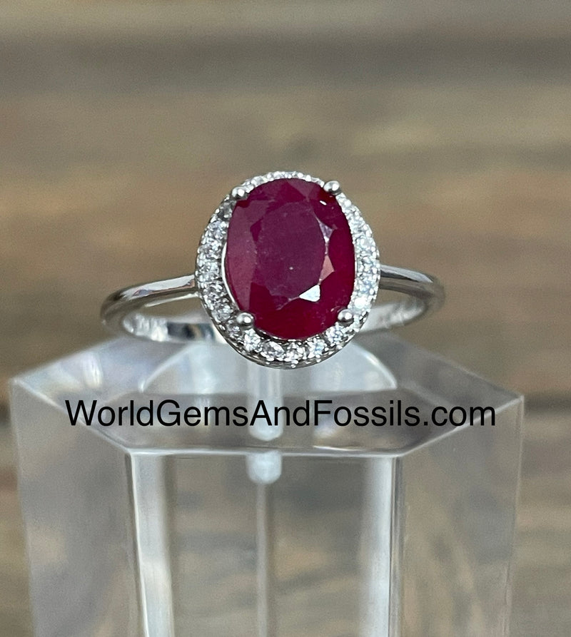 Ruby Ring Sterling Silver