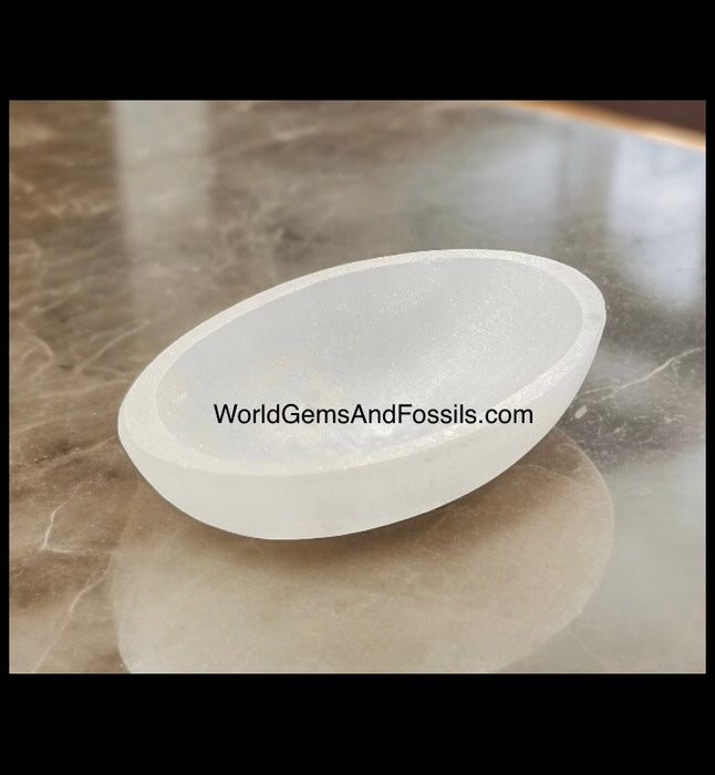 Selenite Bowl Oval 4" Box/40Pcs