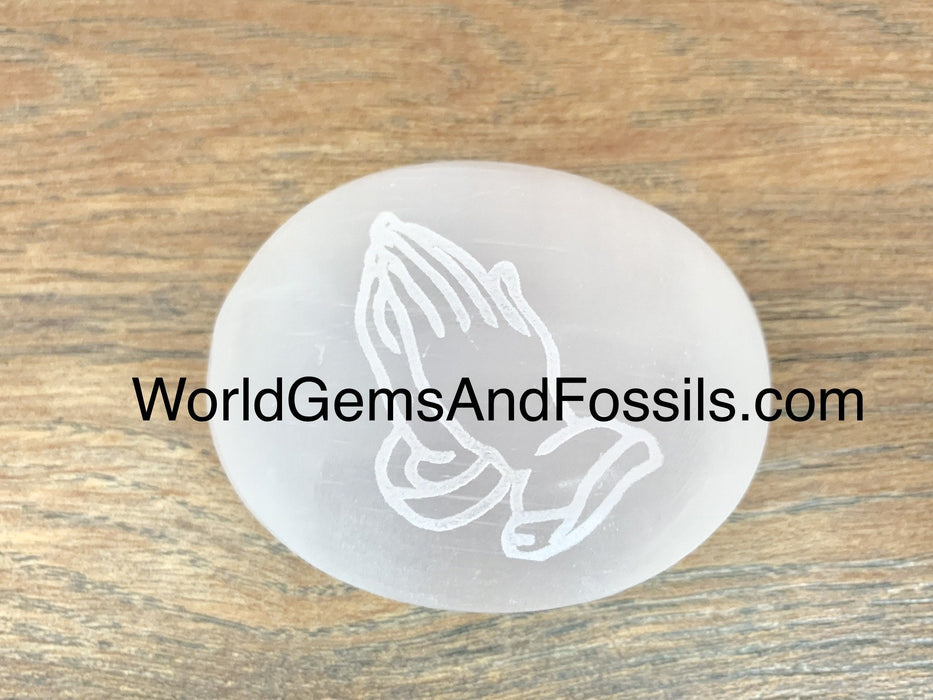 Praying Hands Selenite Palm Stone Box/100Pcs