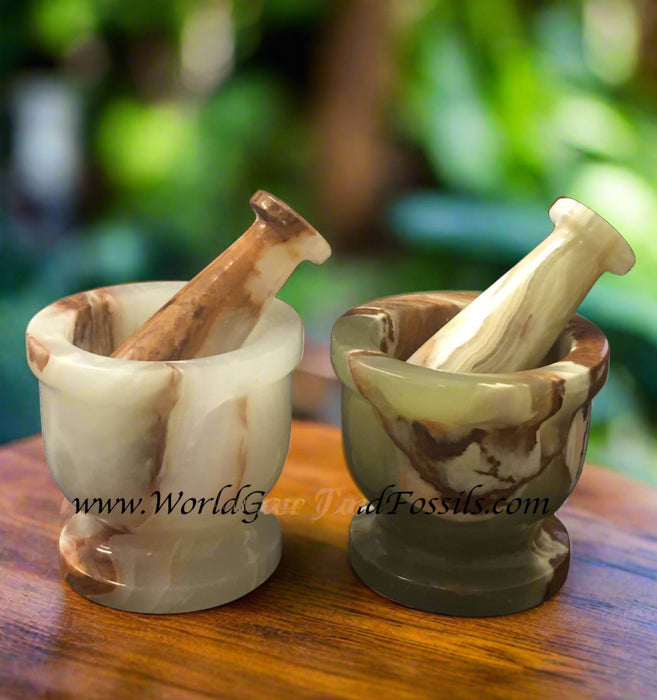 3" Green Onyx Mortar And Pestle