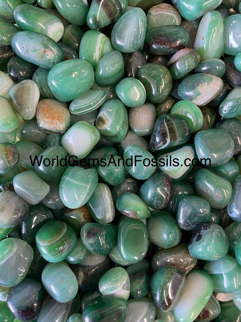 Green Agate Tumbled Stones 1 lb