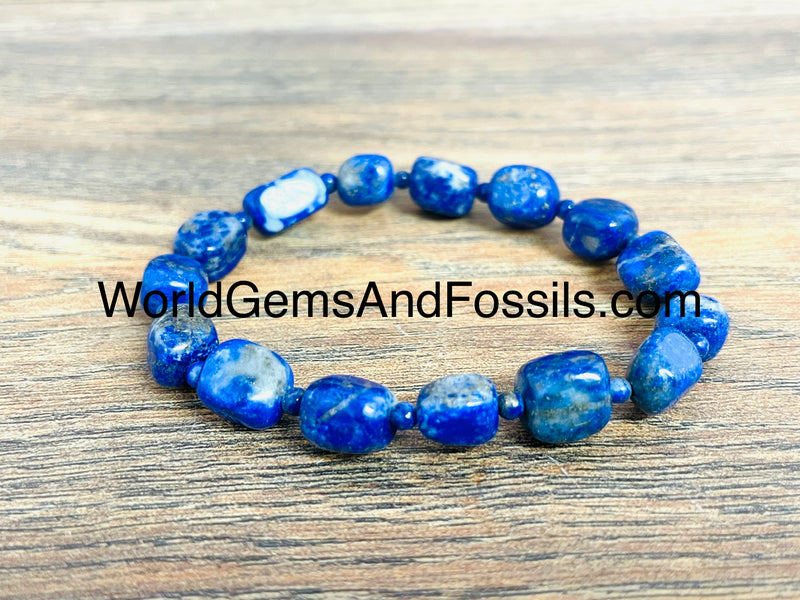 Lapis Nugget Bracelet With Small Beads