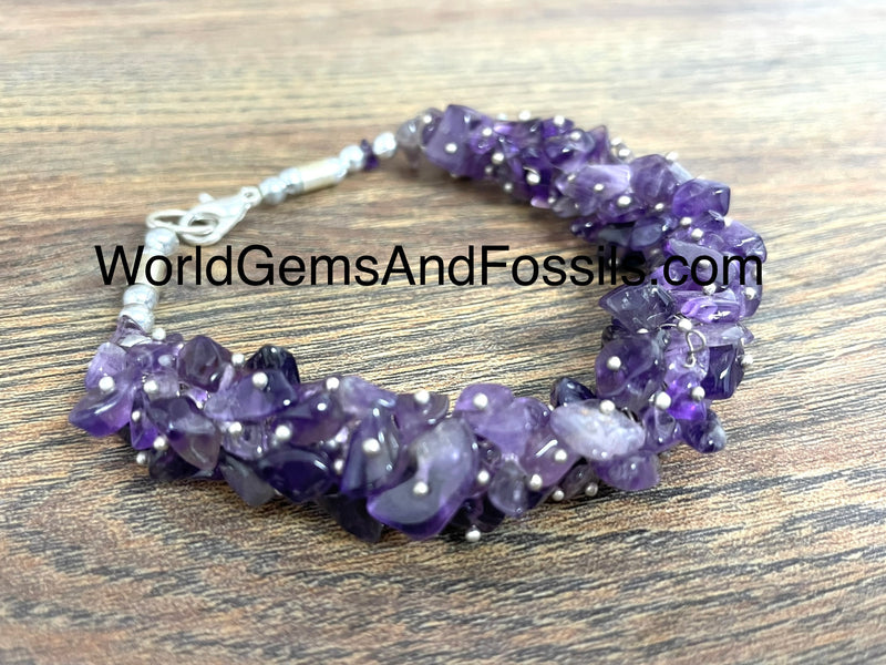 Amethyst Bracelet Chip With Clasp