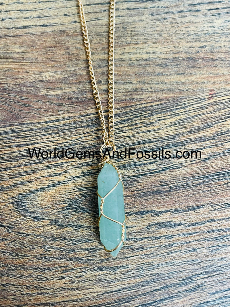 Green Aventurine Necklace Wrapped