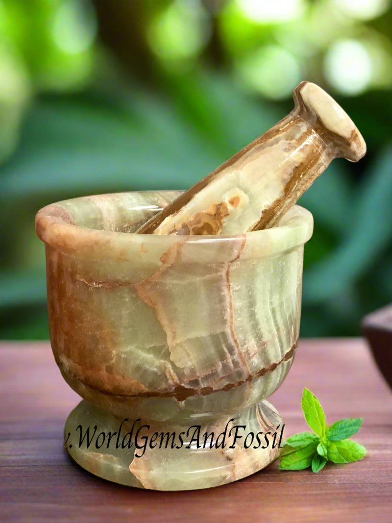 4" Green Onyx Mortar And Pestle