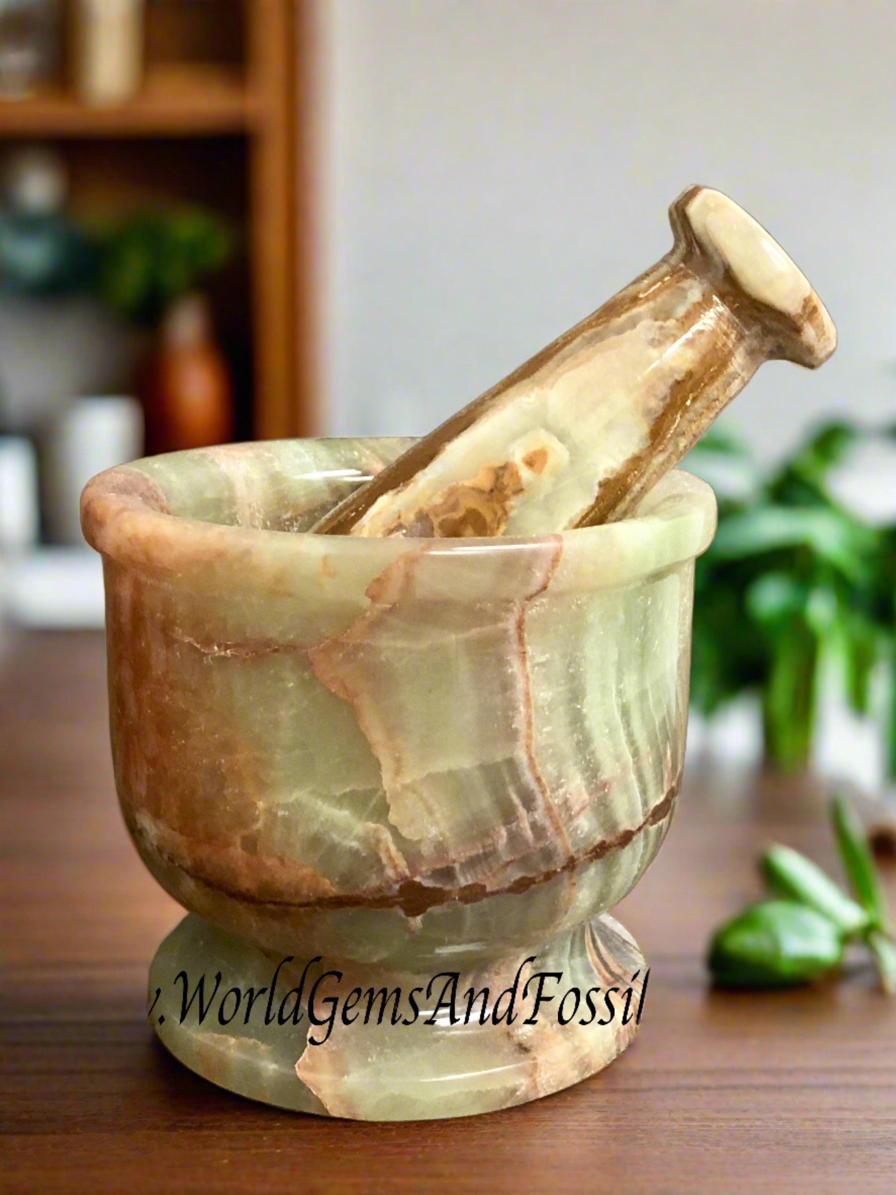 5" Green Onyx Mortar And Pestle