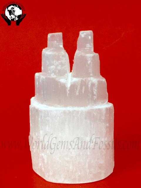 Selenite Tower Double Point 4"