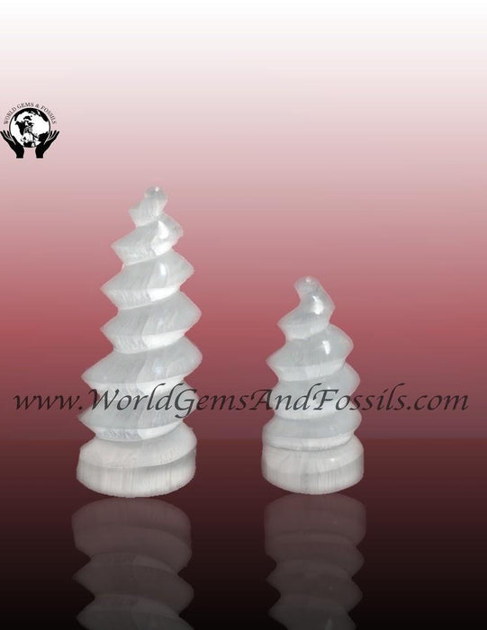 4" Selenite Spiral Point Tower
