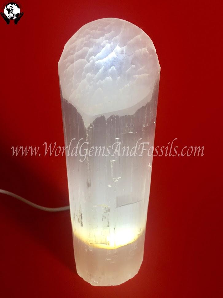 5" Selenite Lipstick USB Lamps With Cord And Bulb