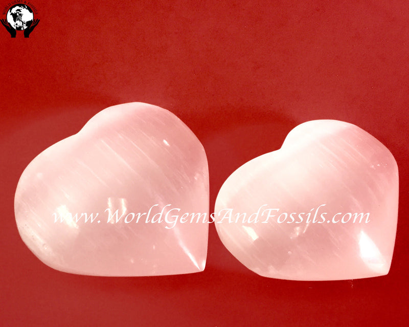 60-70 mm Selenite Heart White