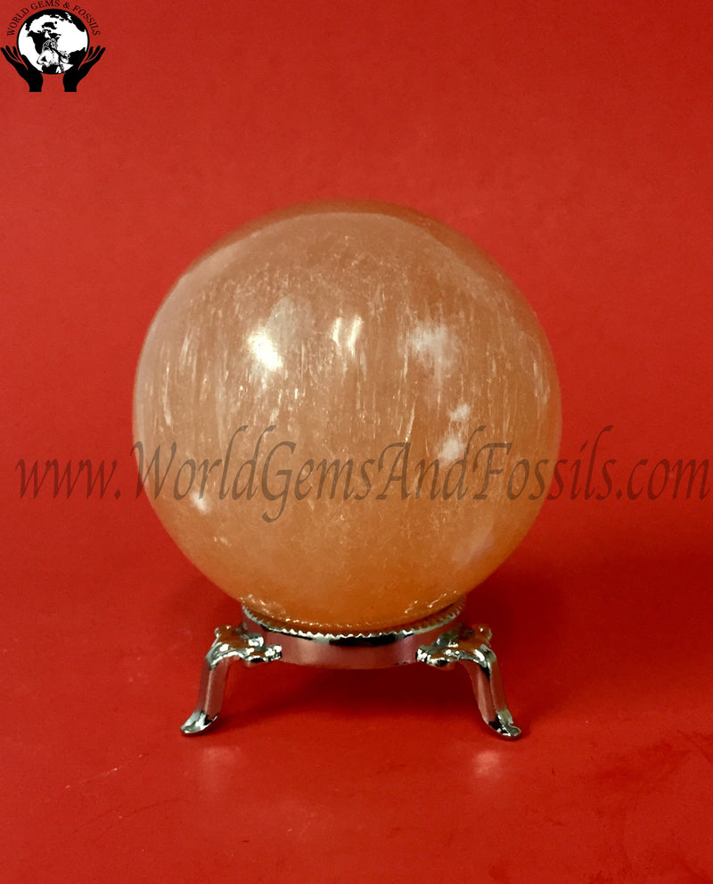 Selenite Sphere 2.75" (70-75mm) Orange