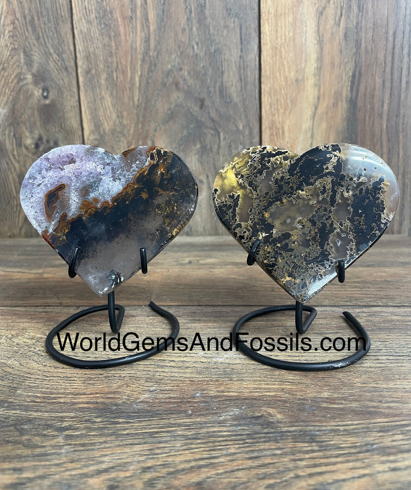 Agate Heart On Stand