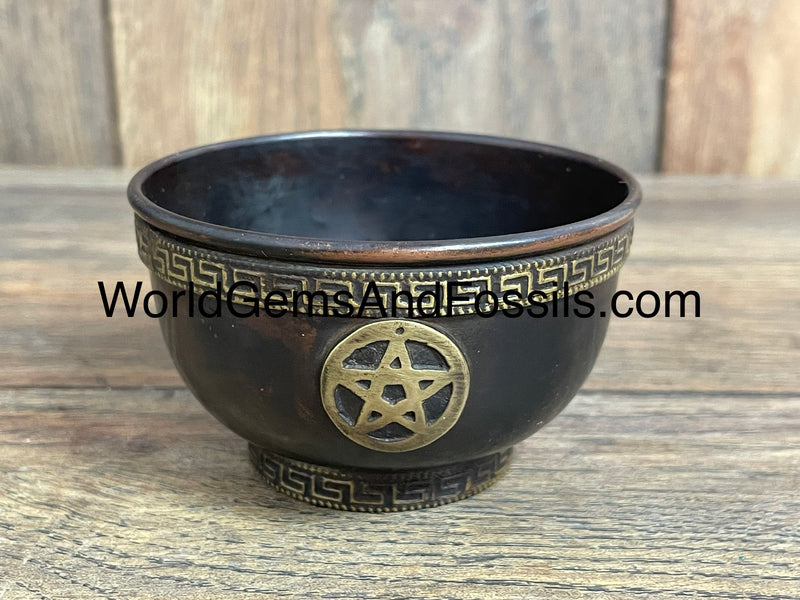 Copper Bowl With Star Of David Symbol