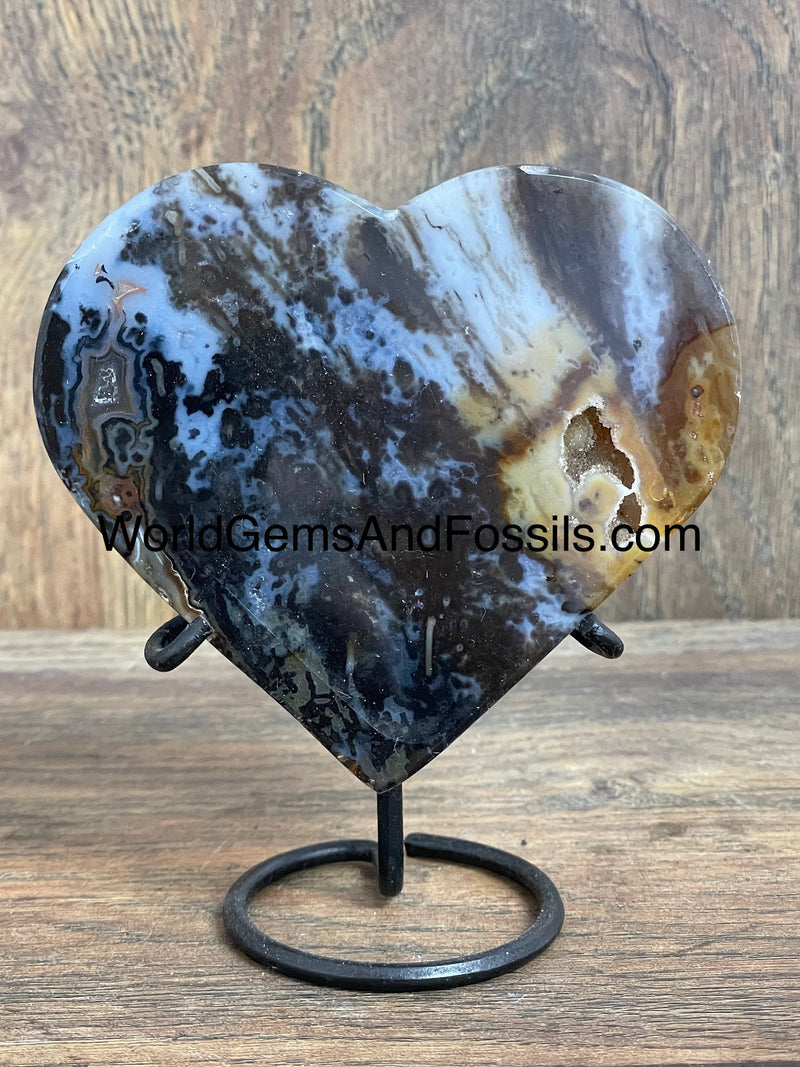 Agate Heart On Stand
