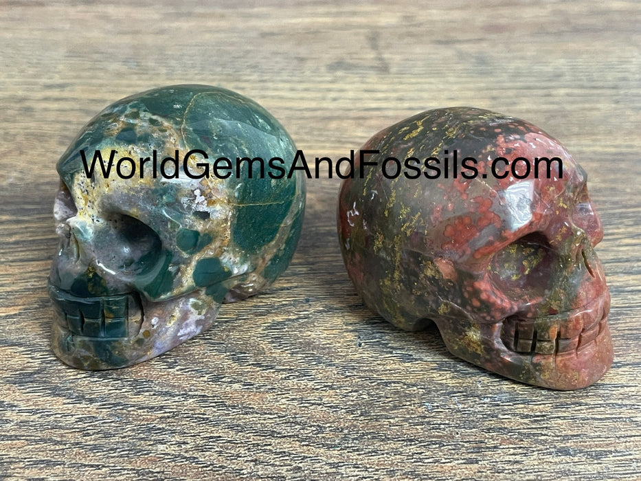 Ocean Jasper Skull 2"