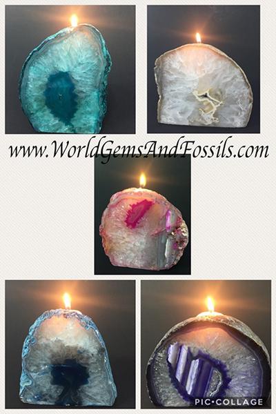 Agate End Candle Holder Mix