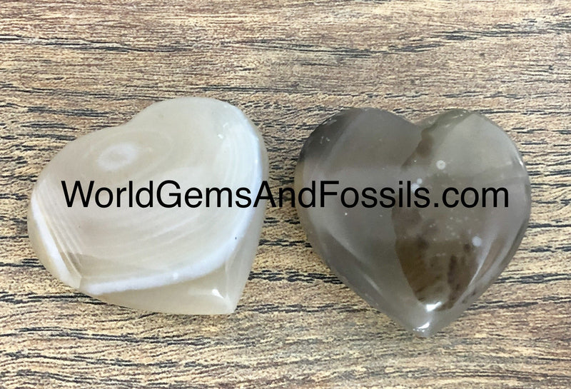 Agate Hearts 30-35mm