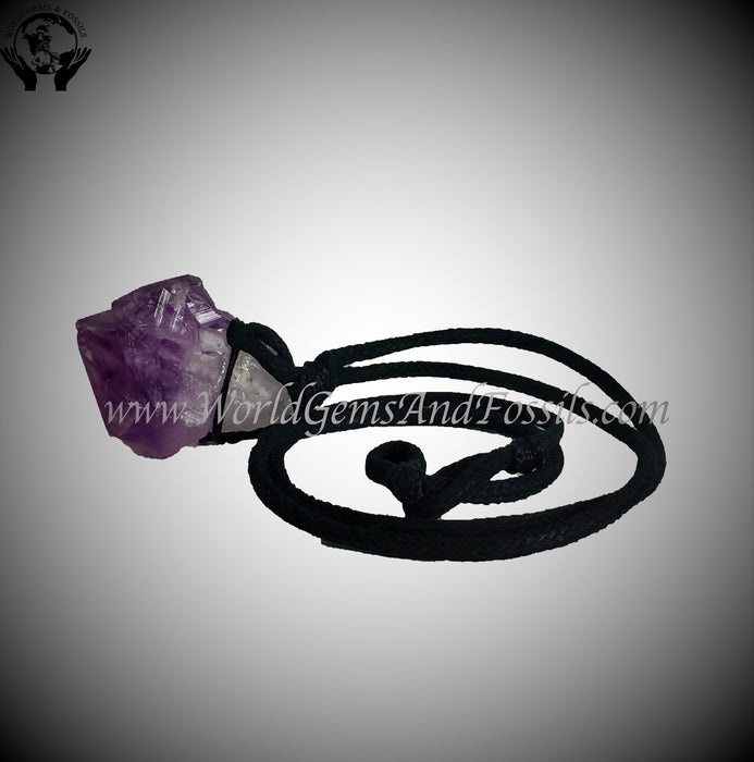Amethyst Point On Black Cord