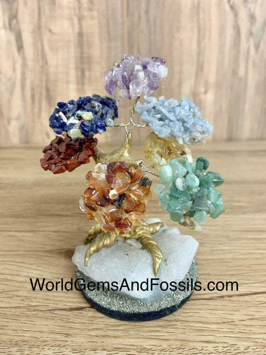 Bonsai Chakra Tree On Crystal Base