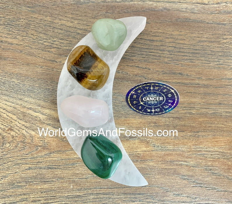 Cancer Zodiac Sign Crystal Moon Set