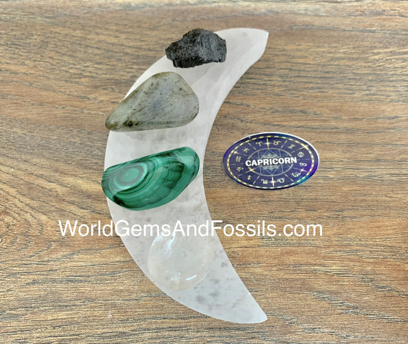 Capricorn Zodiac Sign Crystal Moon Set