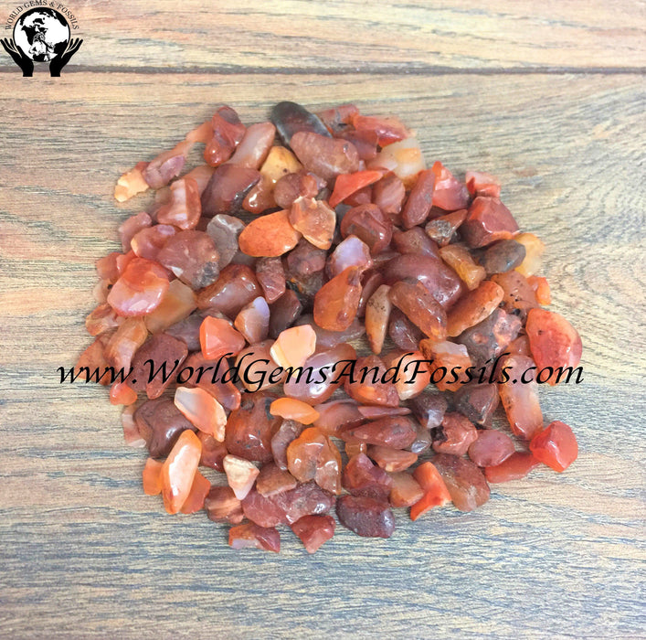 Carnelian Chip Stones 5-9mm, 1 lb