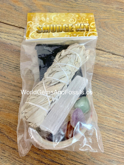 Chakra Sage Kit With Selenite Abalone Shell And Selenite Stick