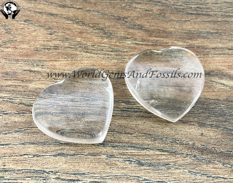 Clear Quartz Hearts 33-40mm