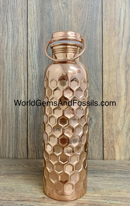 Copper Water Bottle Honeycomb