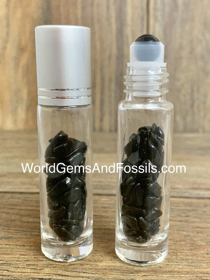 Crystal Roll On Bottles With Black Obsidian