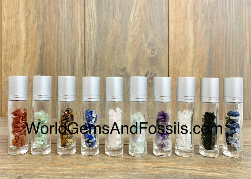 Crystal Roll On Bottles With Gemstones 10pc Set