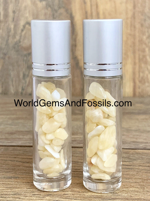 Crystal Roll On Bottles With Orange Calcite