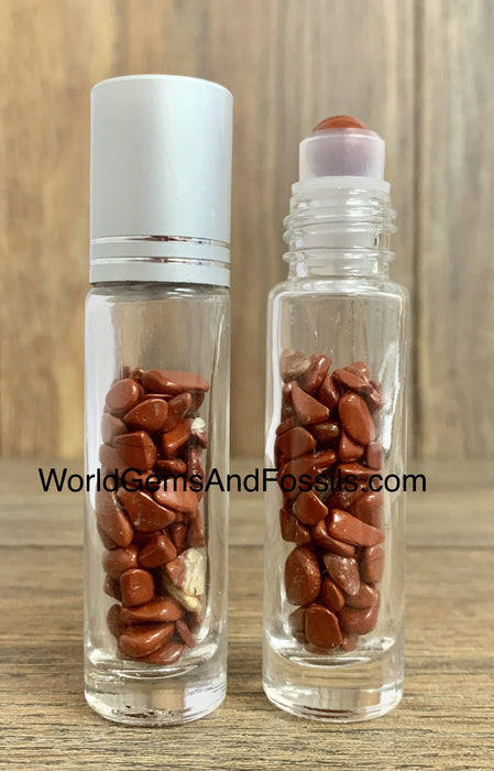 Crystal Roll On Bottle With Red Jasper