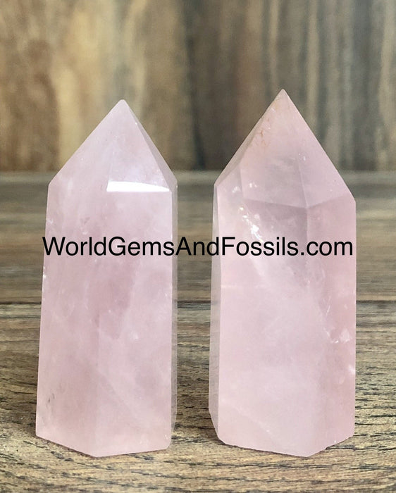 Faceted Rose Quartz Point 1.6"-2"